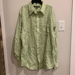Croft & Barrow LT Men’s Green Plaid Button Down Dress Shirt